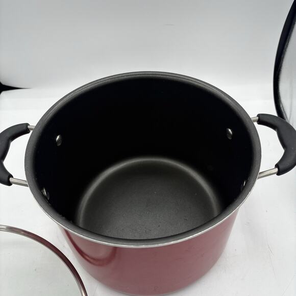 Cuisinart Stockpot 6 Quart Red 5566-22R with Glass Lid Cover Non-Stick - Picture 11 of 13